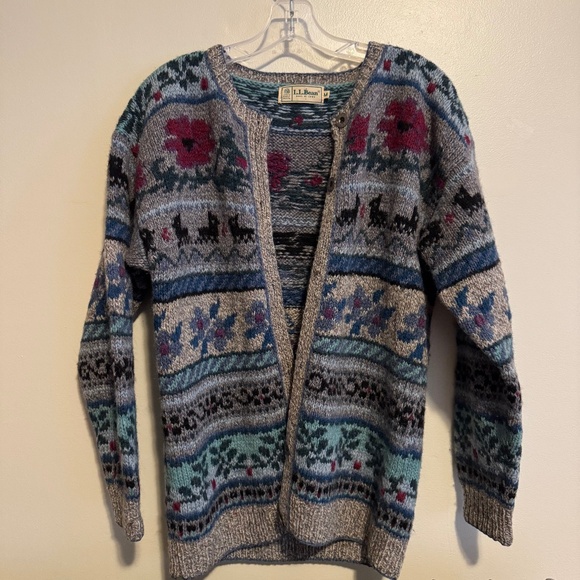 Vintage L.L. Bean 100% Wool Sweater Womens Vintage Button Up Cardigan M - Picture 1 of 4